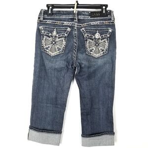 L.A. Idol Cropped Embellished Bling Jeans Size 7